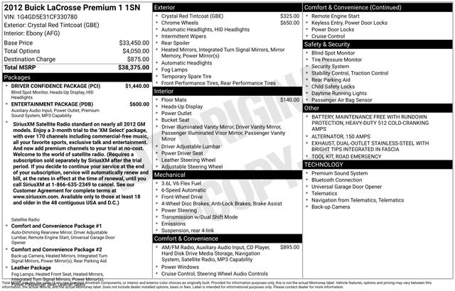 2012 Buick LaCrosse Premium 1's photo
